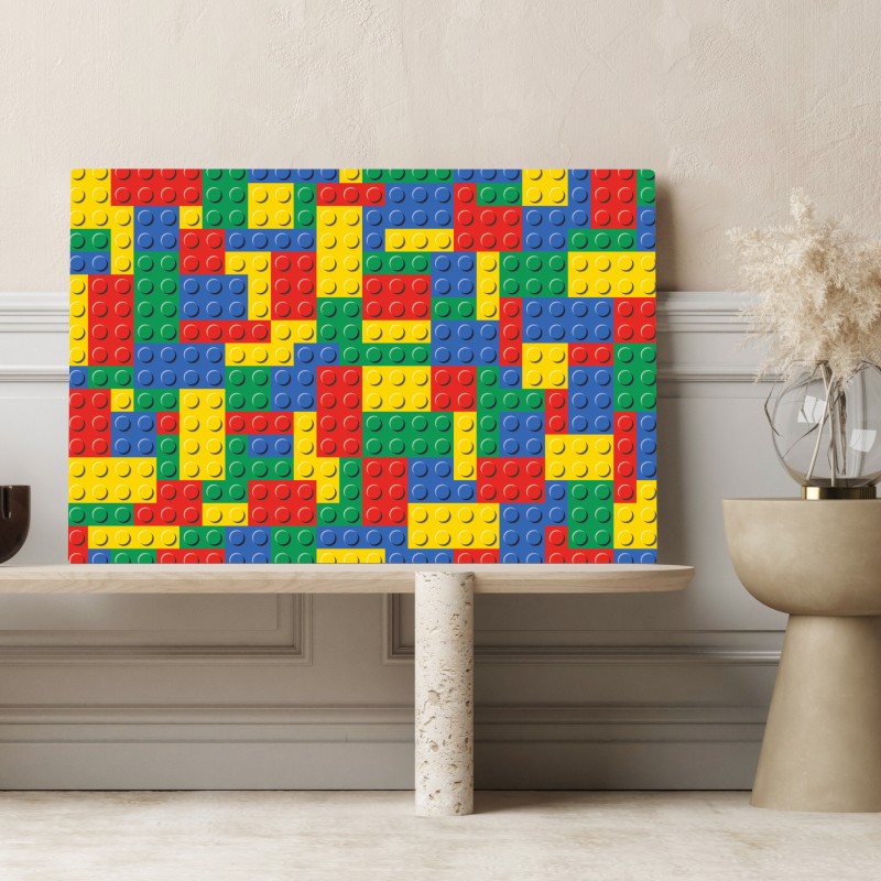 Obraz na płótnie kolorowy wzór klocków konstrukcyjnych – Wallissimo® Obraz na płótnie kolorowy wzór klocków konstrukcyjnych – Wallissimo®