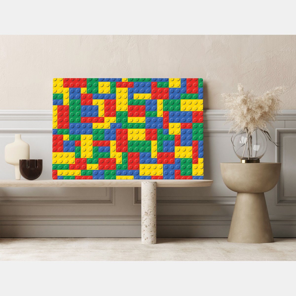 Obraz na płótnie kolorowy wzór klocków konstrukcyjnych – Wallissimo® Obraz na płótnie kolorowy wzór klocków konstrukcyjnych – Wallissimo®