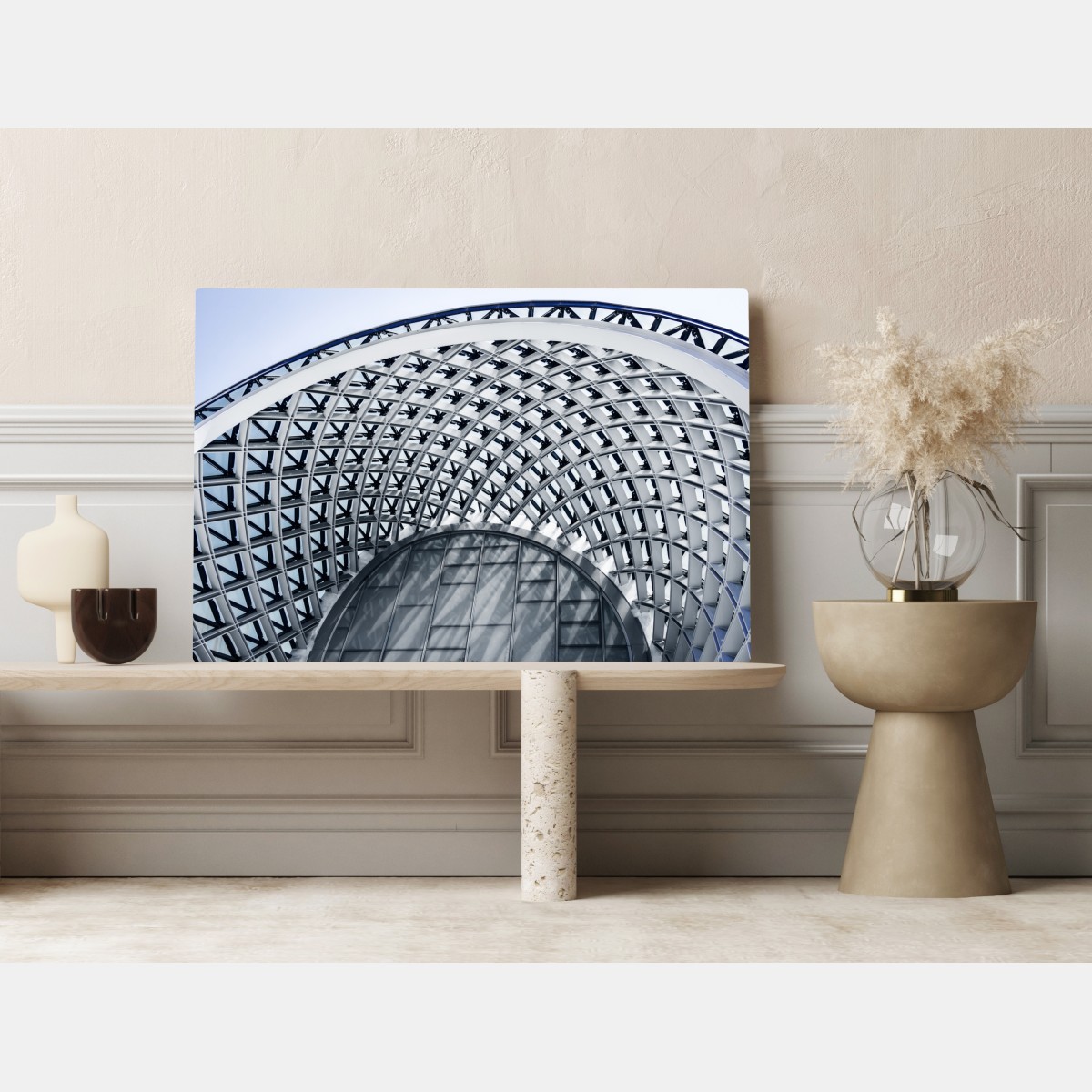 Obraz na płótnie geometryczny łuk nowoczesnej architektury – Wallissimo® Obraz na płótnie geometryczny łuk nowoczesnej architektury – Wallissimo®