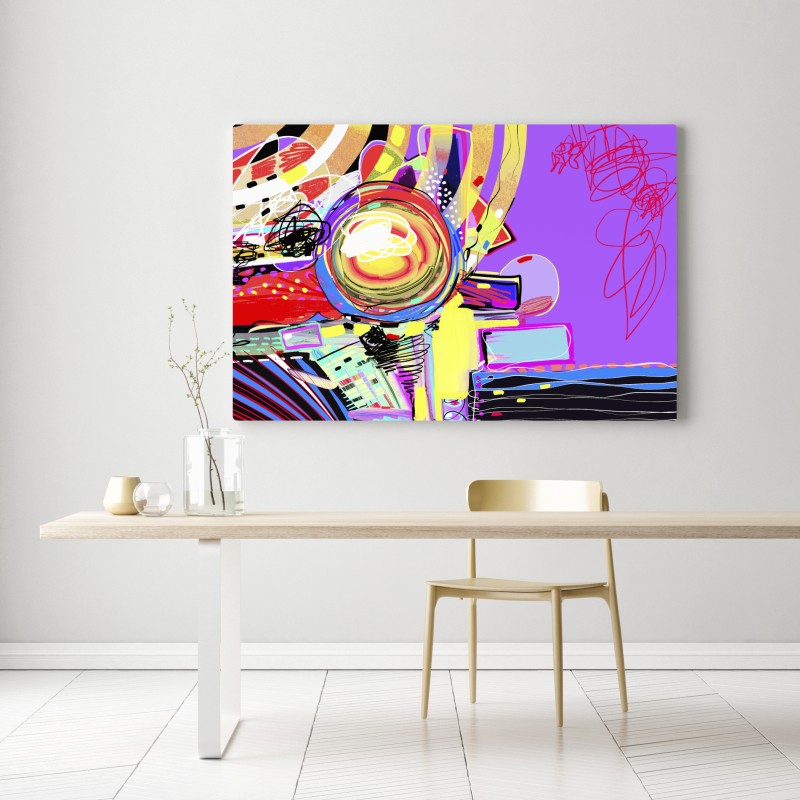 Obraz na płótnie żywa fioletowa kompozycja abstrakcyjna – Wallissimo® Obraz na płótnie żywa fioletowa kompozycja abstrakcyjna – Wallissimo®