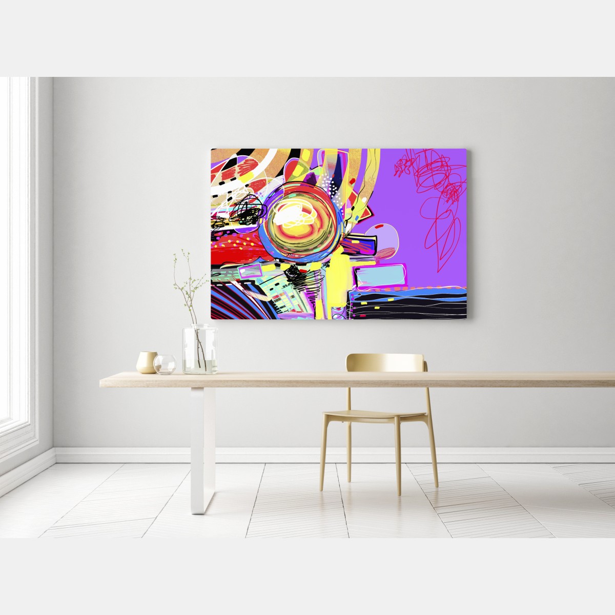 Obraz na płótnie żywa fioletowa kompozycja abstrakcyjna – Wallissimo® Obraz na płótnie żywa fioletowa kompozycja abstrakcyjna – Wallissimo®