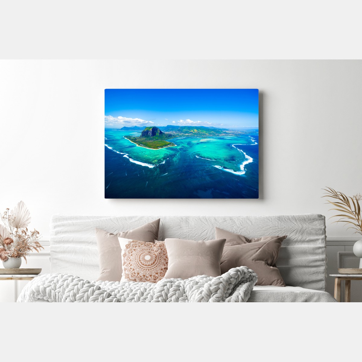 Obraz na płótnie panorama Le Morne nad laguną Mauritiusa – Wallissimo® Obraz na płótnie panorama Le Morne nad laguną Mauritiusa – Wallissimo®