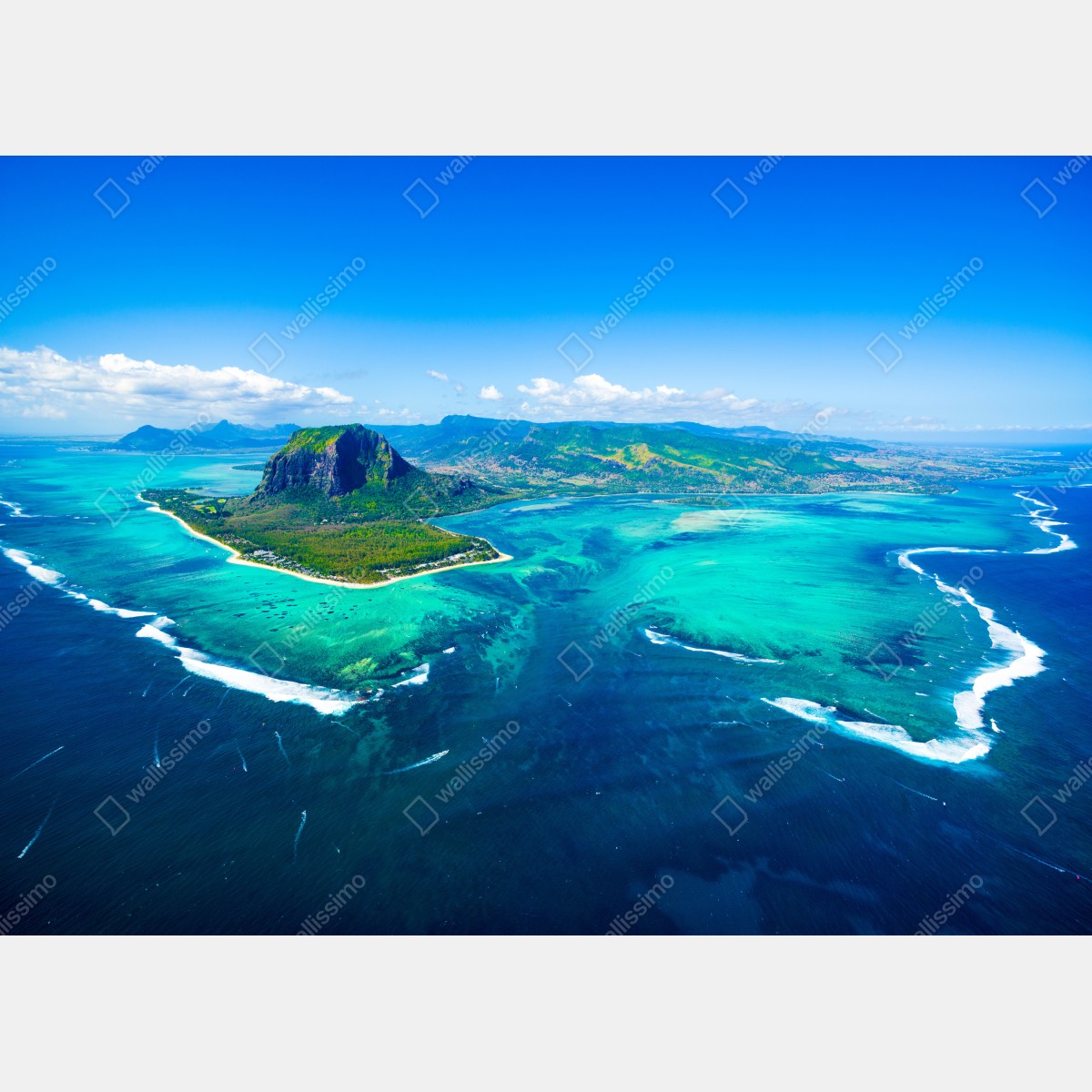 Obraz na płótnie panorama Le Morne nad laguną Mauritiusa – Wallissimo® Obraz na płótnie panorama Le Morne nad laguną Mauritiusa – Wallissimo®