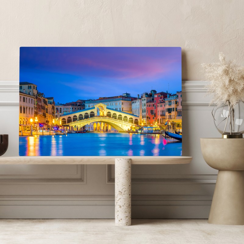 Obraz na płótnie most Rialto o zmierzchu, Wenecja – Wallissimo® Obraz na płótnie most Rialto o zmierzchu, Wenecja – Wallissimo®