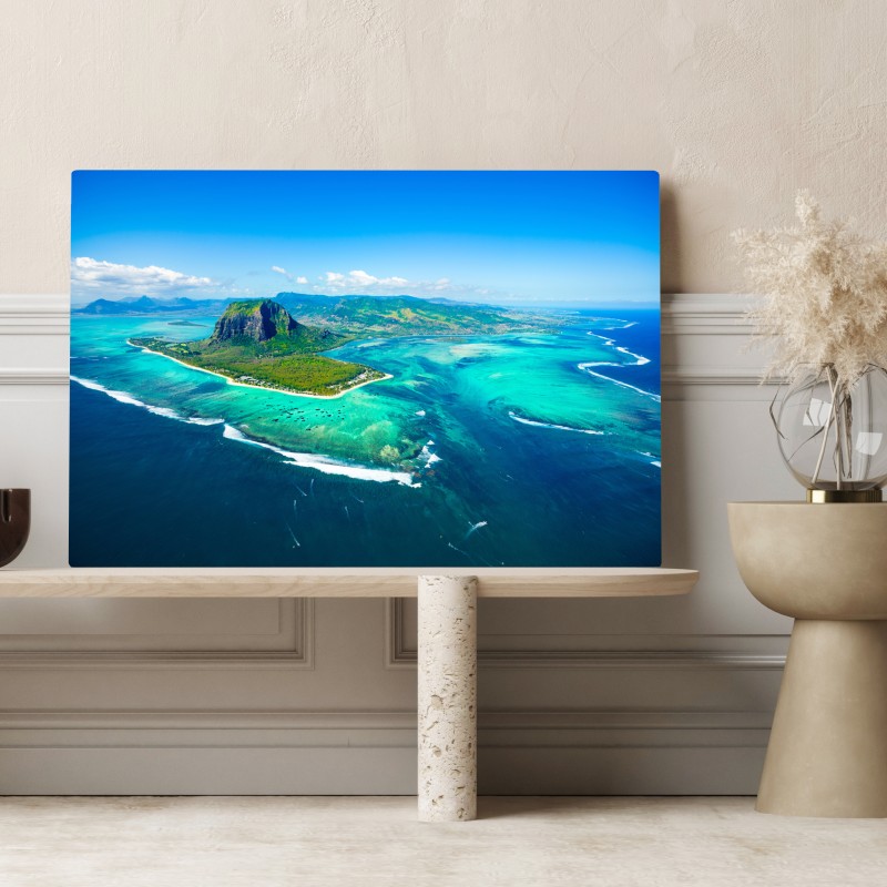Obraz na płótnie Le Morne turkusowa laguna panorama – Wallissimo® Obraz na płótnie Le Morne turkusowa laguna panorama – Wallissimo®