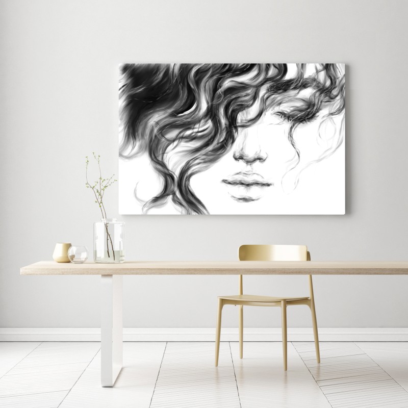 Obraz na płótnie eteryczny monochromatyczny portret – Wallissimo® Obraz na płótnie eteryczny monochromatyczny portret – Wallissimo®