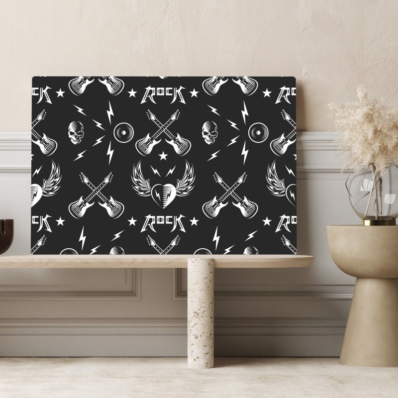 Obraz na płótnie bezszwowy wzór rockowych ikon – Wallissimo® Obraz na płótnie bezszwowy wzór rockowych ikon – Wallissimo®