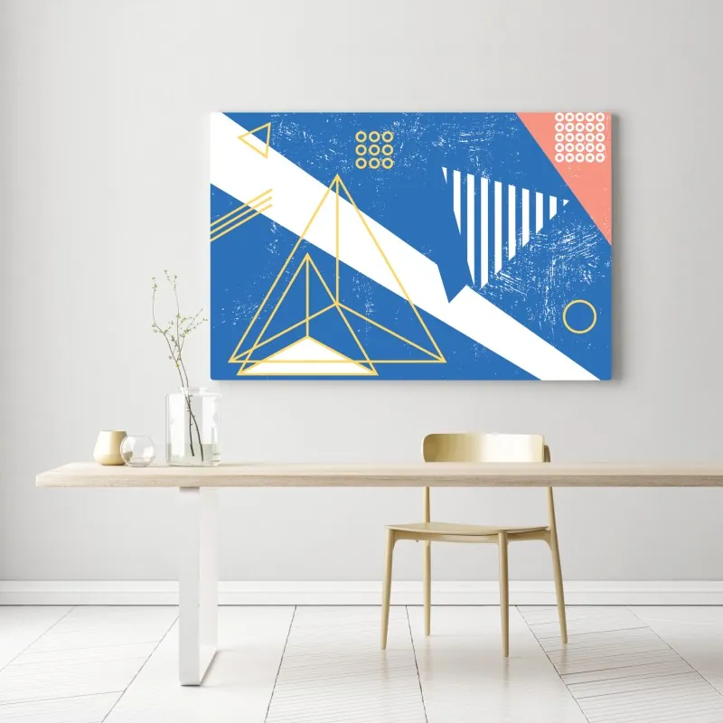 Obraz na płótnie geometryczna abstrakcja w odcieniach niebieskiego – Wallissimo®