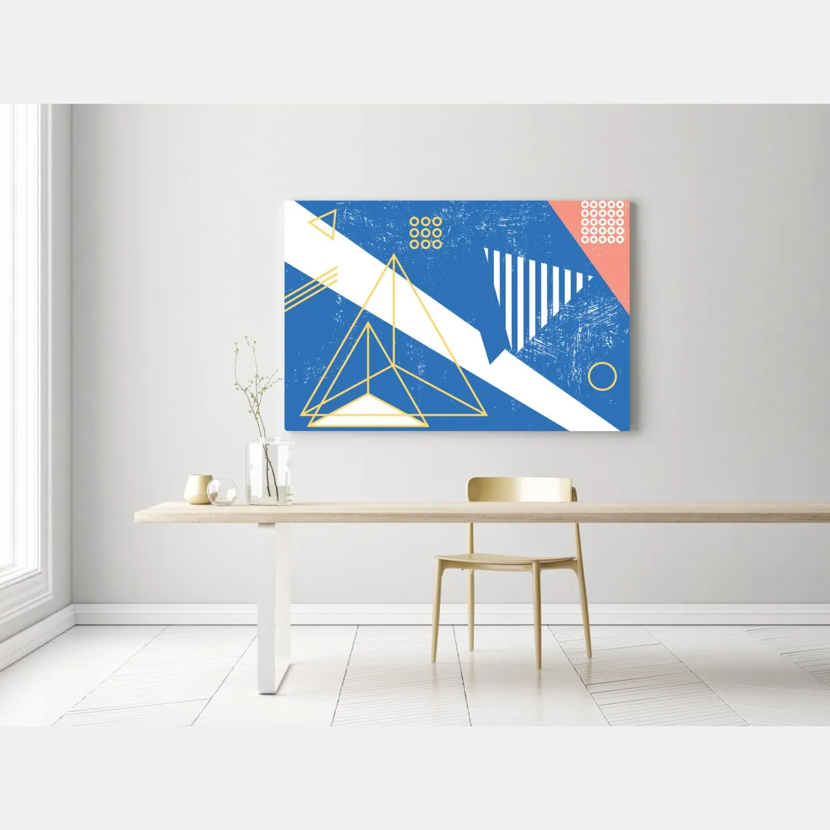 Obraz na płótnie geometryczna abstrakcja w odcieniach niebieskiego – Wallissimo®