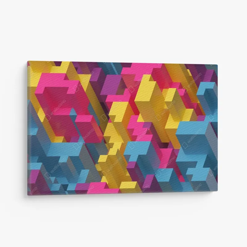 Obraz na płótnie kolorowy wzór voxel 3d