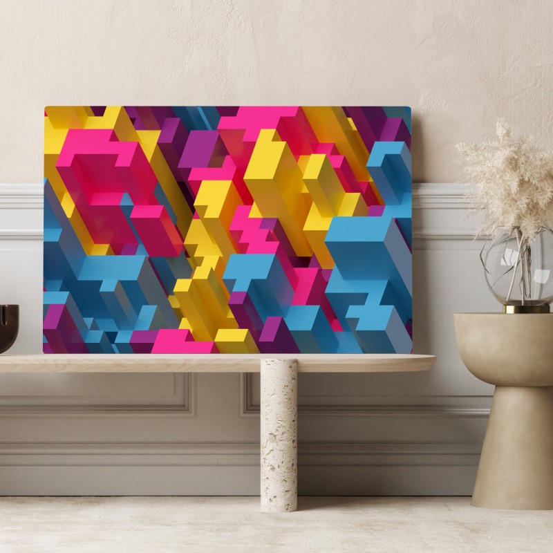 Obraz na płótnie kolorowy wzór voxel 3d – Wallissimo® Obraz na płótnie kolorowy wzór voxel 3d – Wallissimo®
