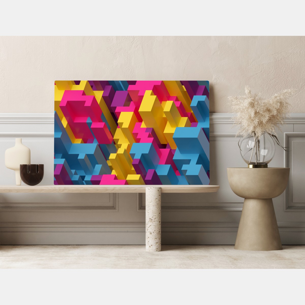 Obraz na płótnie kolorowy wzór voxel 3d – Wallissimo® Obraz na płótnie kolorowy wzór voxel 3d – Wallissimo®