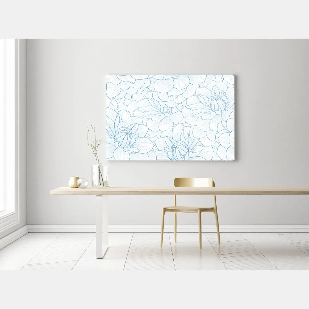 Obraz na płótnie delikatny niebieski motyw kwiatowy – Wallissimo® Obraz na płótnie delikatny niebieski motyw kwiatowy – Wallissimo®