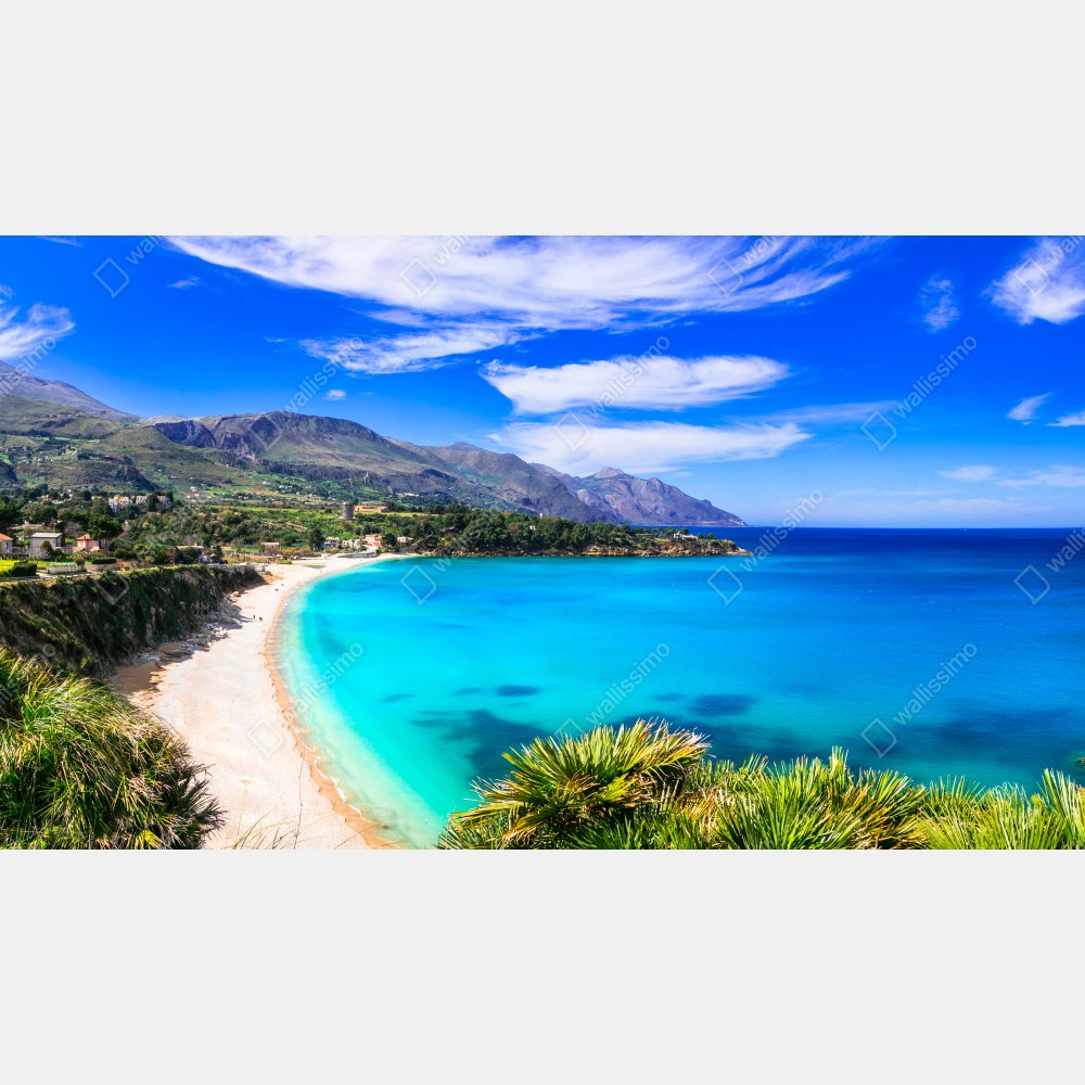 Obraz na płótnie turkusowy nadmorski pejzaż plaży – Wallissimo® Obraz na płótnie turkusowy nadmorski pejzaż plaży – Wallissimo®