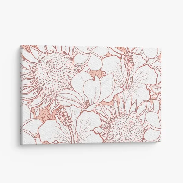 Obraz na płótnie delikatny koralowy wzór kwiatowy