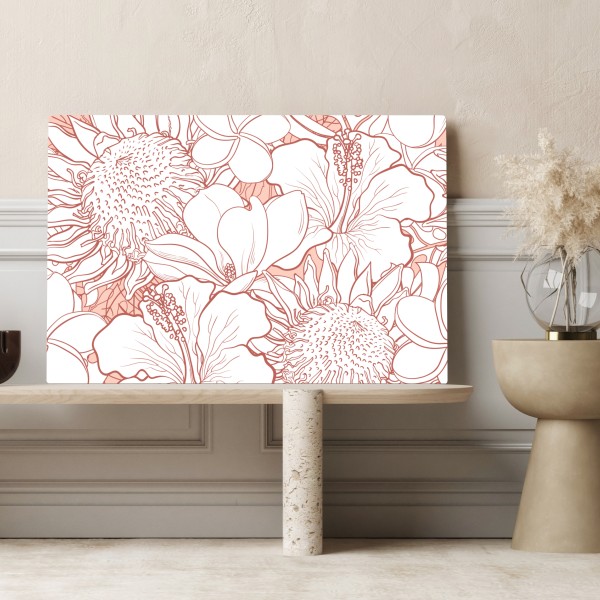 Obraz na płótnie delikatny koralowy wzór kwiatowy