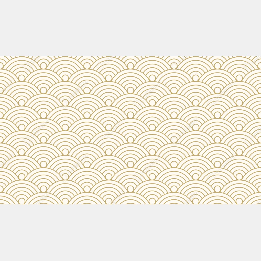 Obraz na płótnie złoty wzór seigaiha – Wallissimo® Obraz na płótnie złoty wzór seigaiha – Wallissimo®