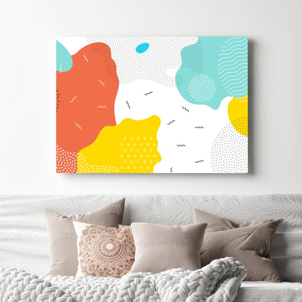 Obraz na płótnie zabawne abstrakcyjne kształty w żywych kolorach – Wallissimo® Obraz na płótnie zabawne abstrakcyjne kształty w żywych kolorach – Wallissimo®