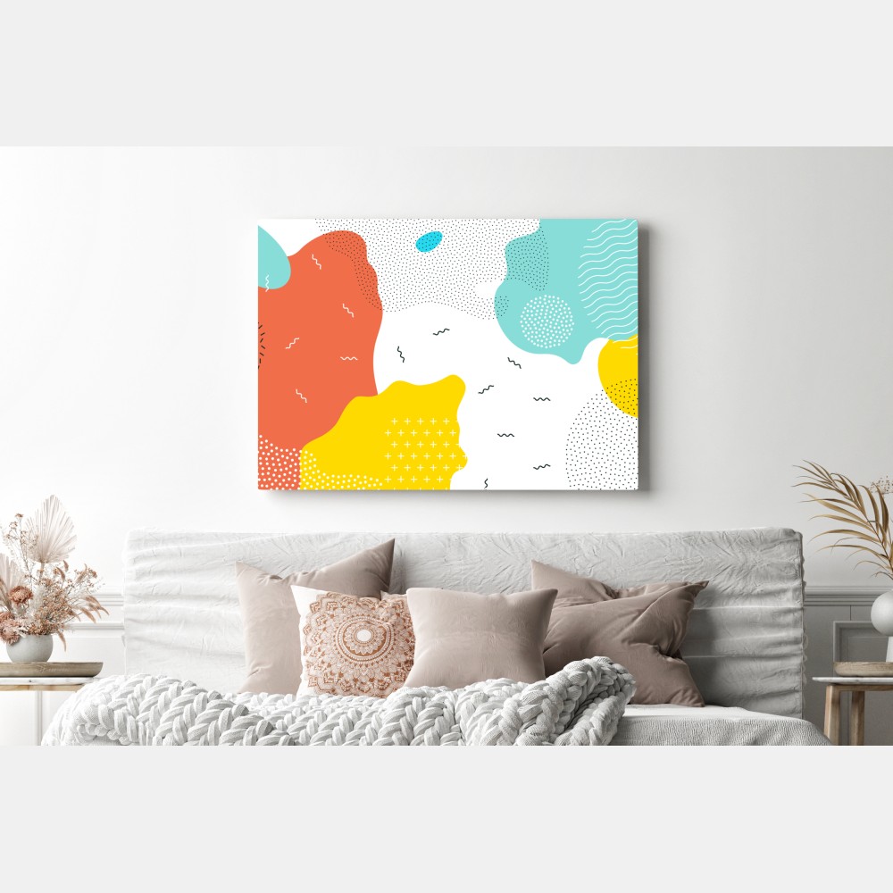 Obraz na płótnie zabawne abstrakcyjne kształty w żywych kolorach – Wallissimo® Obraz na płótnie zabawne abstrakcyjne kształty w żywych kolorach – Wallissimo®