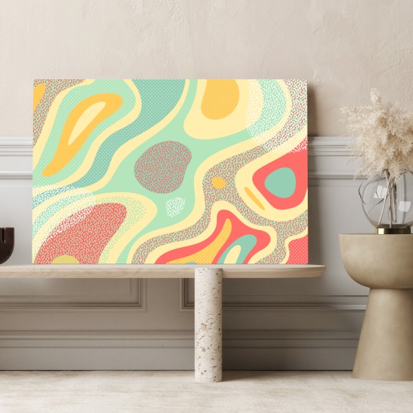 Obraz na płótnie pastelowy organiczny wzór abstrakcyjny – Wallissimo® Obraz na płótnie pastelowy organiczny wzór abstrakcyjny – Wallissimo®