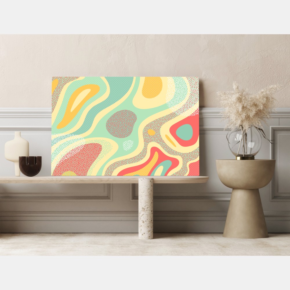Obraz na płótnie pastelowy organiczny wzór abstrakcyjny – Wallissimo® Obraz na płótnie pastelowy organiczny wzór abstrakcyjny – Wallissimo®