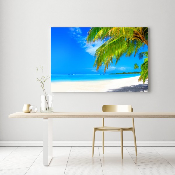 Obraz na płótnie tropikalna turkusowa plaża – Wallissimo® Obraz na płótnie tropikalna turkusowa plaża – Wallissimo®