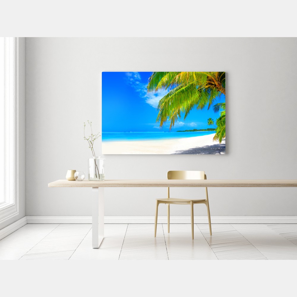 Obraz na płótnie tropikalna turkusowa plaża – Wallissimo® Obraz na płótnie tropikalna turkusowa plaża – Wallissimo®