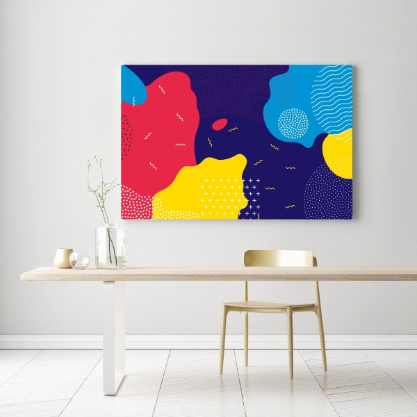 Obraz na płótnie żywy abstrakcyjny wzór kształtów – Wallissimo® Obraz na płótnie żywy abstrakcyjny wzór kształtów – Wallissimo®