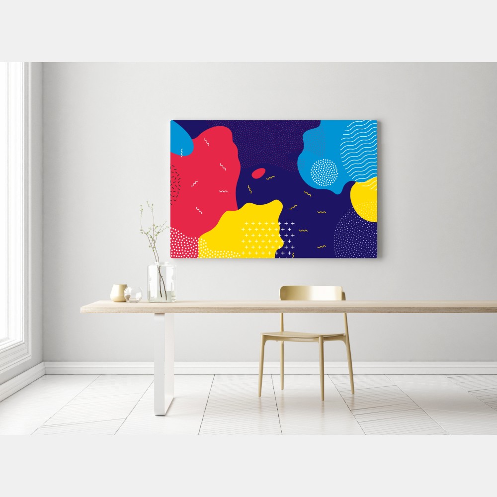 Obraz na płótnie żywy abstrakcyjny wzór kształtów – Wallissimo® Obraz na płótnie żywy abstrakcyjny wzór kształtów – Wallissimo®