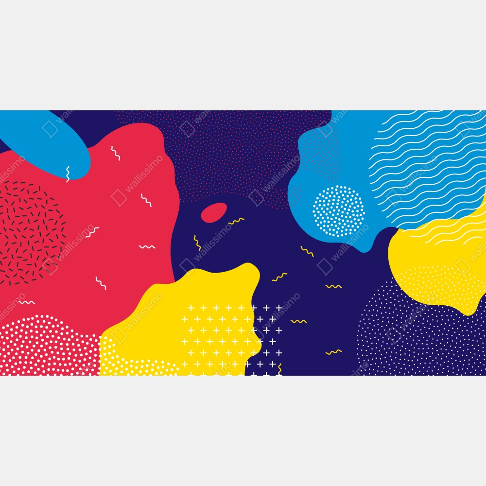 Obraz na płótnie żywy abstrakcyjny wzór kształtów – Wallissimo® Obraz na płótnie żywy abstrakcyjny wzór kształtów – Wallissimo®