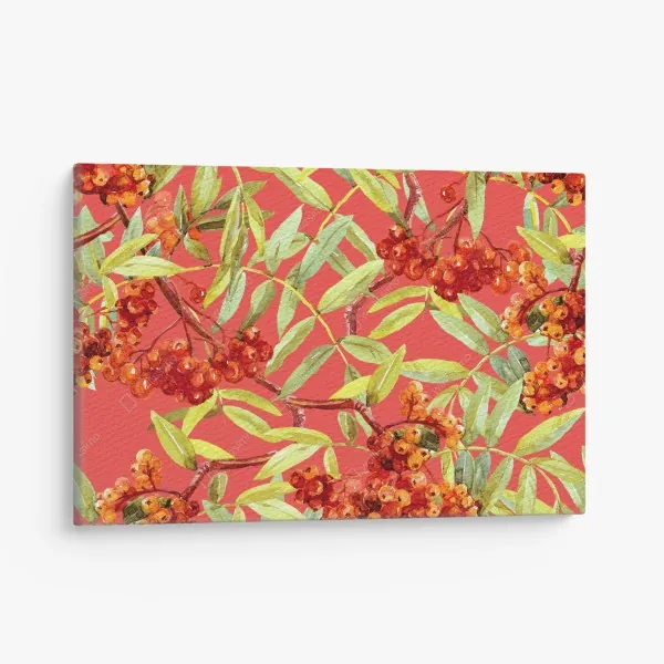 Obraz na płótnie akwarelowy wzór jarzębiny