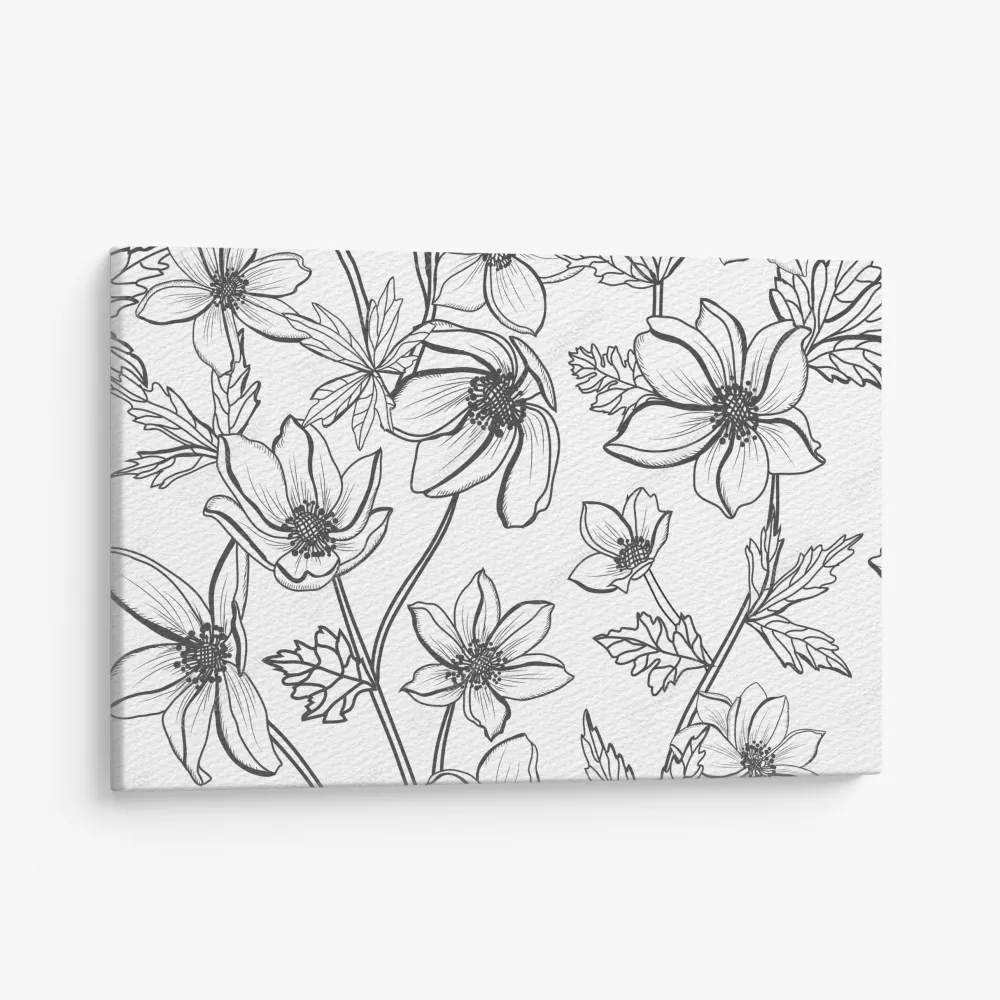 Obraz na płótnie botaniczny rysunek kwiatowy – Wallissimo® Obraz na płótnie botaniczny rysunek kwiatowy – Wallissimo®