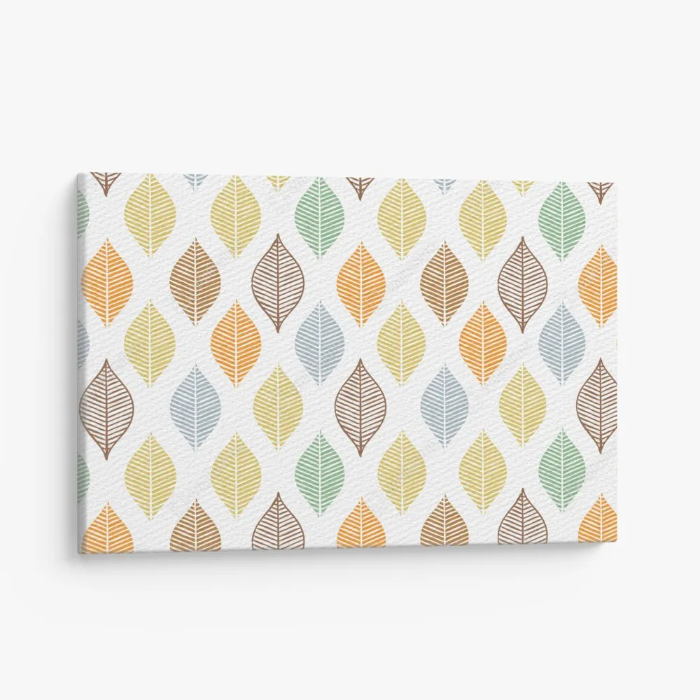 Obraz na płótnie pastelowy wzór liści na ścianę – Wallissimo® Obraz na płótnie pastelowy wzór liści na ścianę – Wallissimo®