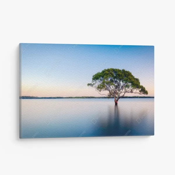 Obraz na płótnie zachód słońca nad klifem i nadmorską wioską – Wallissimo®