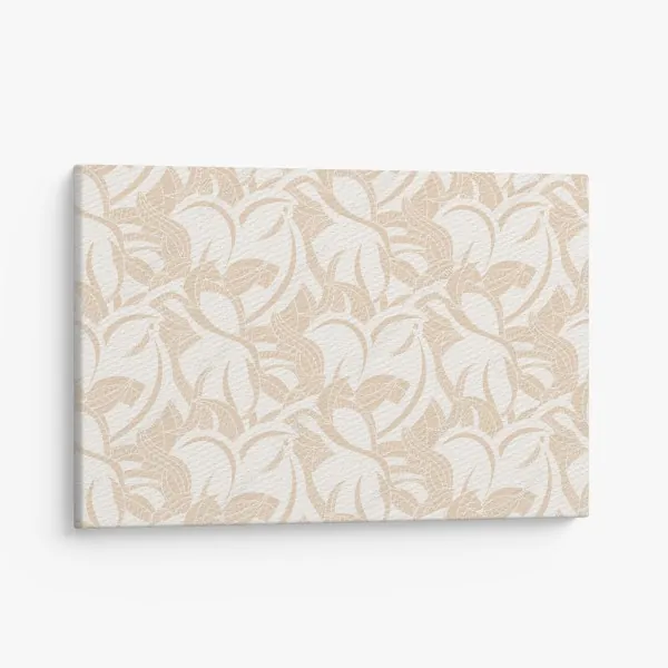 Obraz na płótnie beżowy liściasty wzór botaniczny