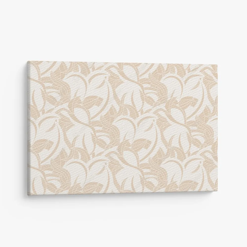 Obraz na płótnie beżowy liściasty wzór botaniczny – Wallissimo®