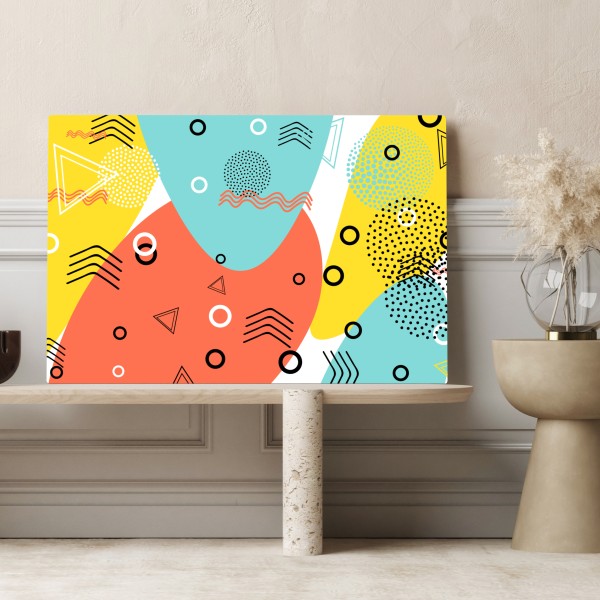 Obraz na płótnie radosny geometryczny wzór – Wallissimo® Obraz na płótnie radosny geometryczny wzór – Wallissimo®