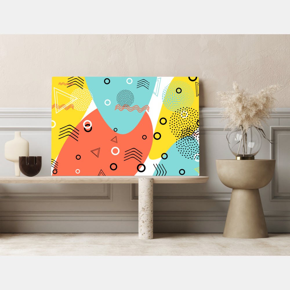 Obraz na płótnie radosny geometryczny wzór – Wallissimo® Obraz na płótnie radosny geometryczny wzór – Wallissimo®