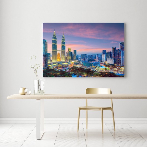 Obraz na płótnie Kuala Lumpur panorama miasta o zmierzchu – Wallissimo® Obraz na płótnie Kuala Lumpur panorama miasta o zmierzchu – Wallissimo®