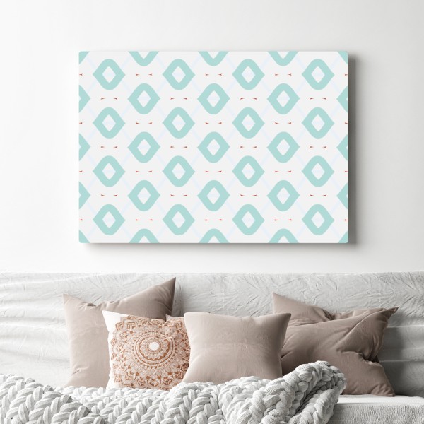 Obraz na płótnie turkusowy geometryczny wzór rombów – Wallissimo® Obraz na płótnie turkusowy geometryczny wzór rombów – Wallissimo®