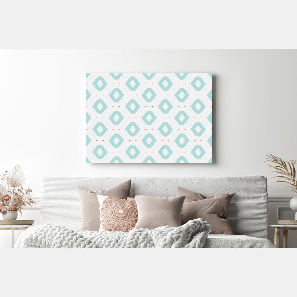 Obraz na płótnie turkusowy geometryczny wzór rombów – Wallissimo® Obraz na płótnie turkusowy geometryczny wzór rombów – Wallissimo®