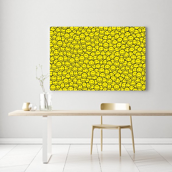 Obraz na płótnie wzór z uśmiechniętymi buźkami – Wallissimo® Obraz na płótnie wzór z uśmiechniętymi buźkami – Wallissimo®