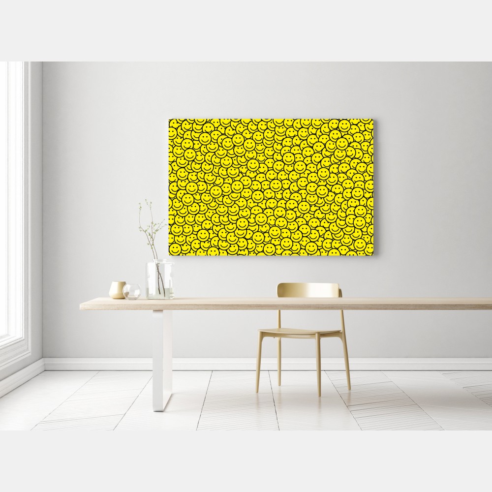 Obraz na płótnie wzór z uśmiechniętymi buźkami – Wallissimo® Obraz na płótnie wzór z uśmiechniętymi buźkami – Wallissimo®