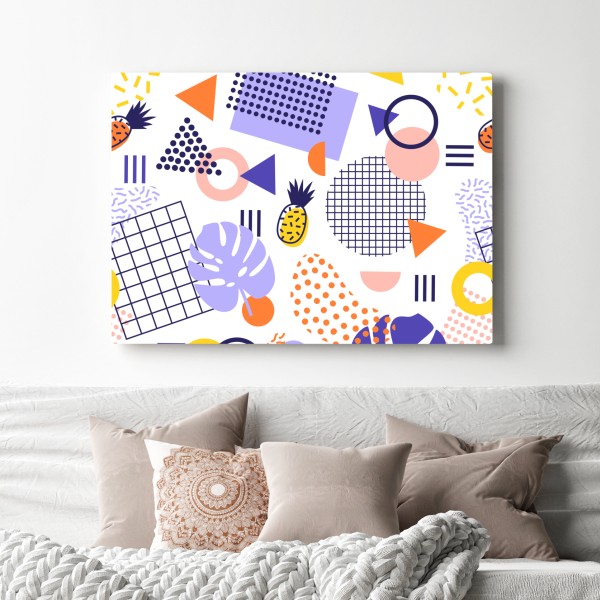 Obraz na płótnie zabawny tropikalny wzór geometryczny – Wallissimo® Obraz na płótnie zabawny tropikalny wzór geometryczny – Wallissimo®