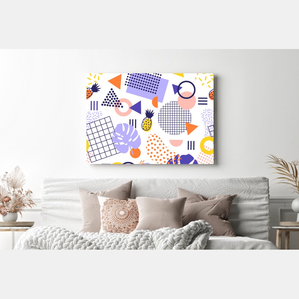 Obraz na płótnie zabawny tropikalny wzór geometryczny – Wallissimo® Obraz na płótnie zabawny tropikalny wzór geometryczny – Wallissimo®