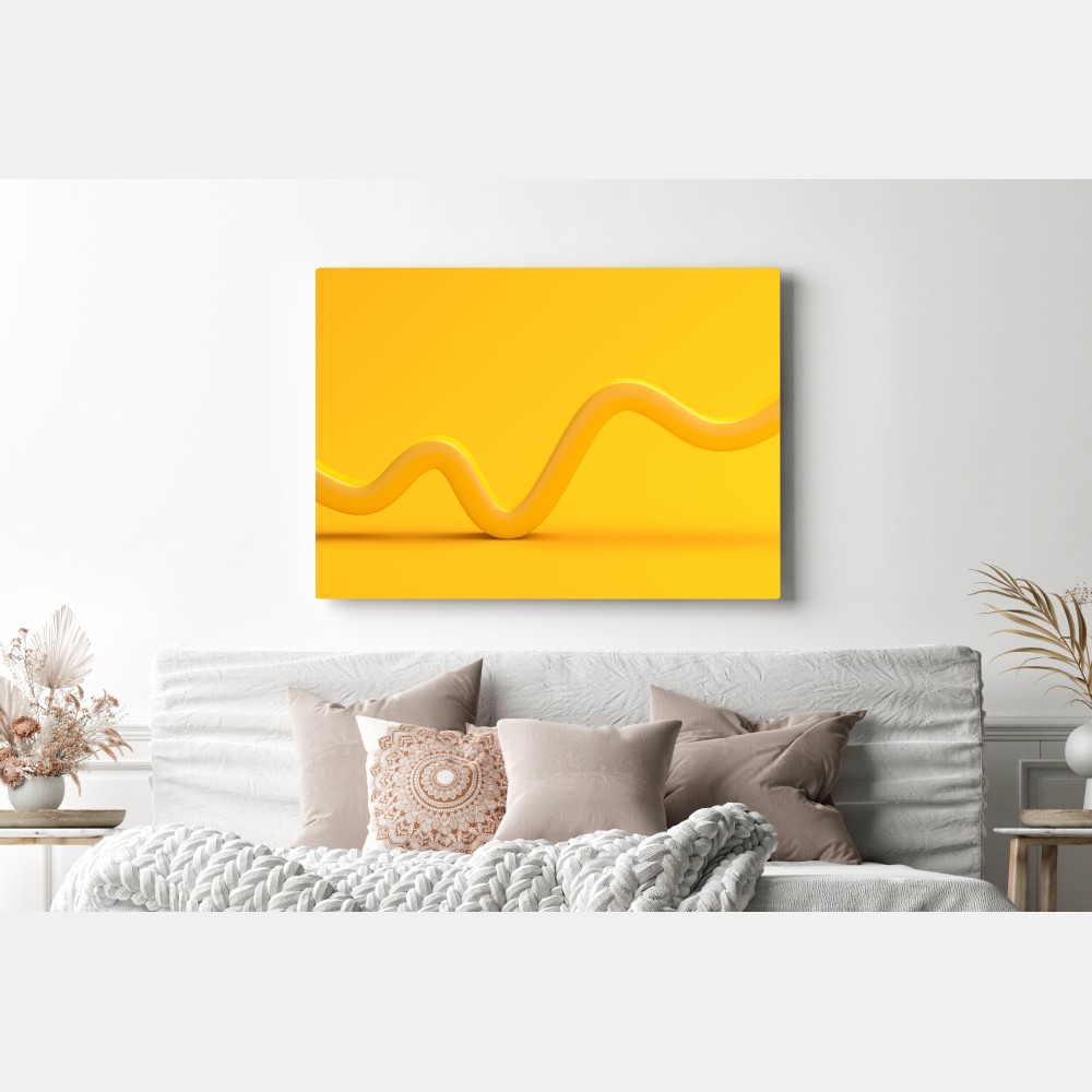 Obraz na płótnie słoneczna żółta 3d krzywa abstrakcyjna – Wallissimo® Obraz na płótnie słoneczna żółta 3d krzywa abstrakcyjna – Wallissimo®