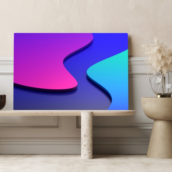 Obraz na płótnie wibrujące fioletowo-niebieskie abstrakcyjne kształty 3d – Wallissimo® Obraz na płótnie wibrujące fioletowo-niebieskie abstrakcyjne kształty 3d – Wallissimo®