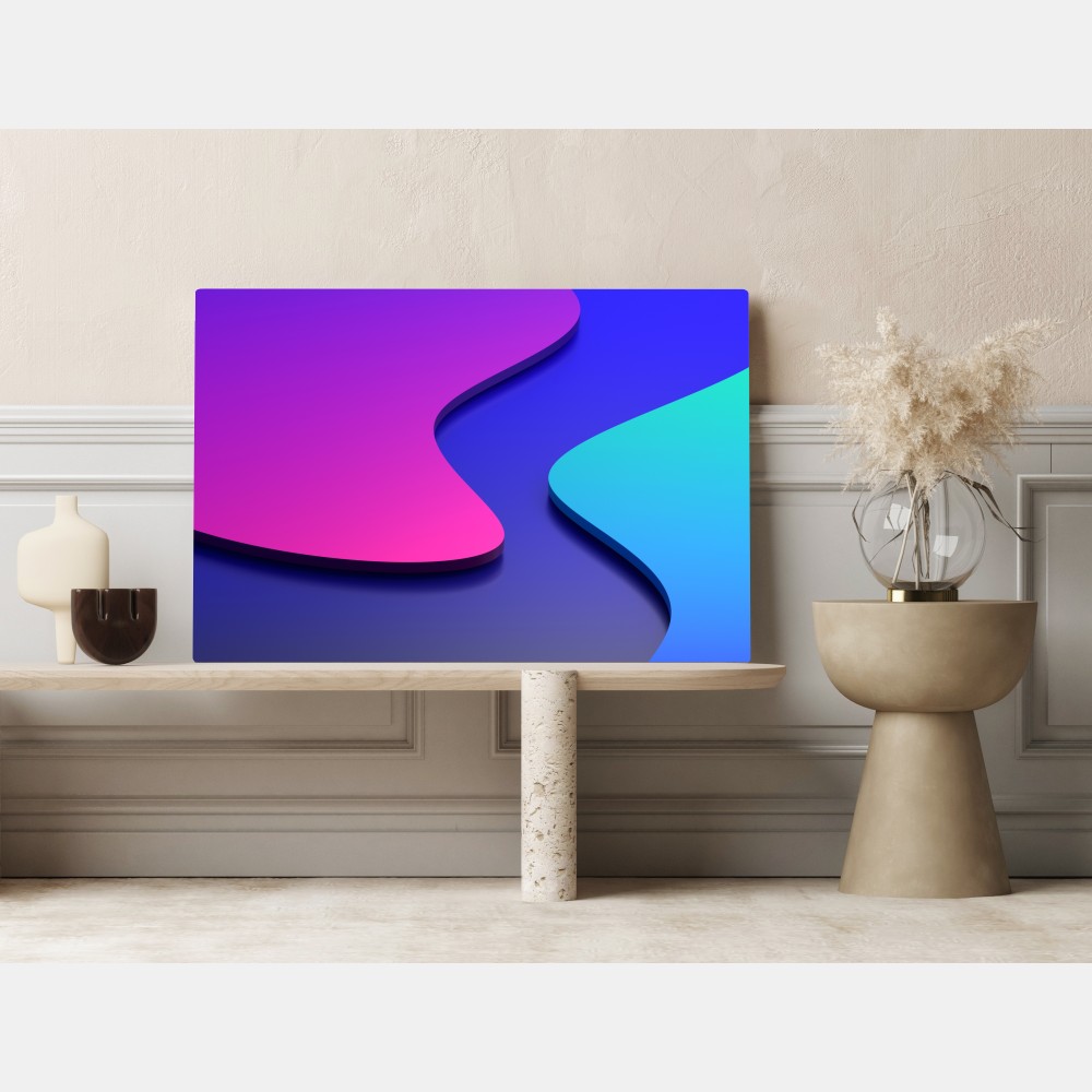 Obraz na płótnie wibrujące fioletowo-niebieskie abstrakcyjne kształty 3d – Wallissimo® Obraz na płótnie wibrujące fioletowo-niebieskie abstrakcyjne kształty 3d – Wallissimo®