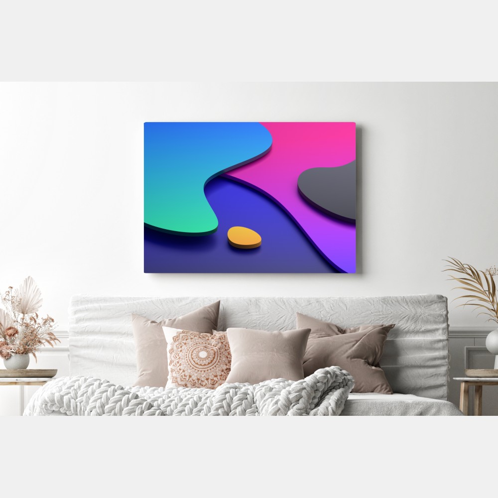 Obraz na płótnie żywe abstrakcyjne krzywe 3d – Wallissimo® Obraz na płótnie żywe abstrakcyjne krzywe 3d – Wallissimo®