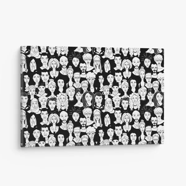 Obraz na płótnie wzór z różnorodnymi twarzami